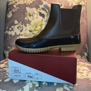 New in box. Brown duck boots